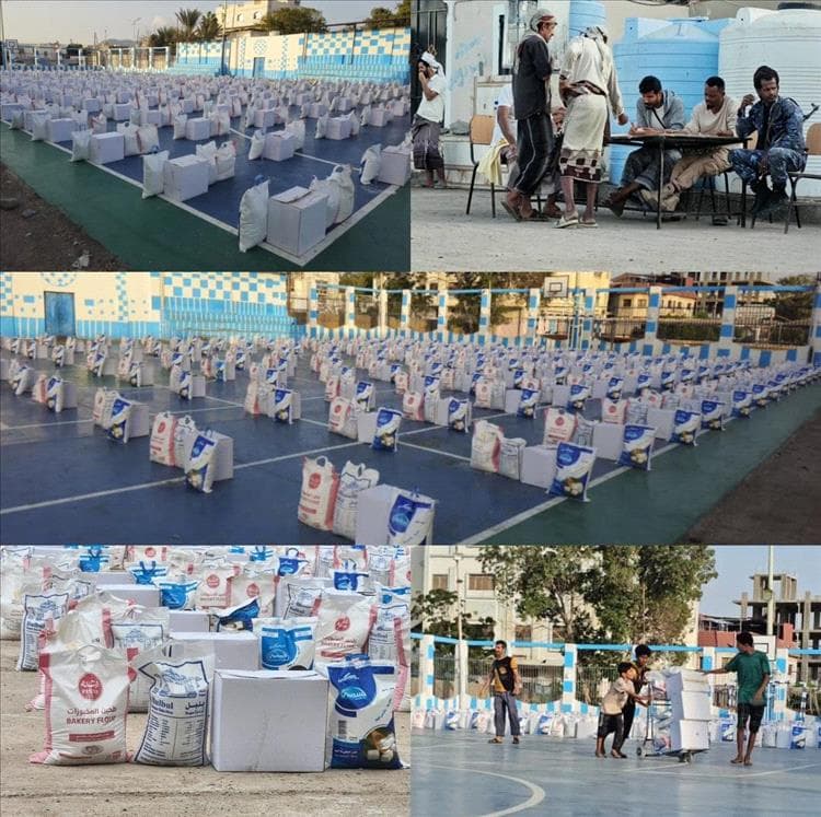 مبادرة العبيدي توزع السلة الغذائية على الأسر المحتاجة في عدن