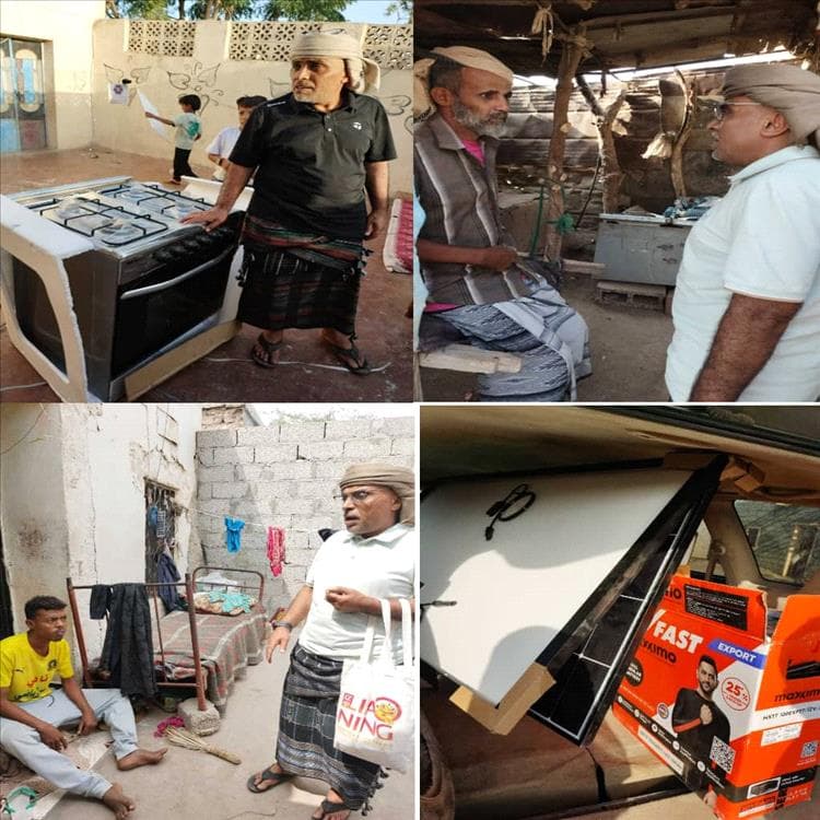 بدعم رجل الأعمال " نايف جرهوم ..استهداف أكثر من 350 حالة إنسانية بمساعدات نقدية وعينية في مديريتين بلحج