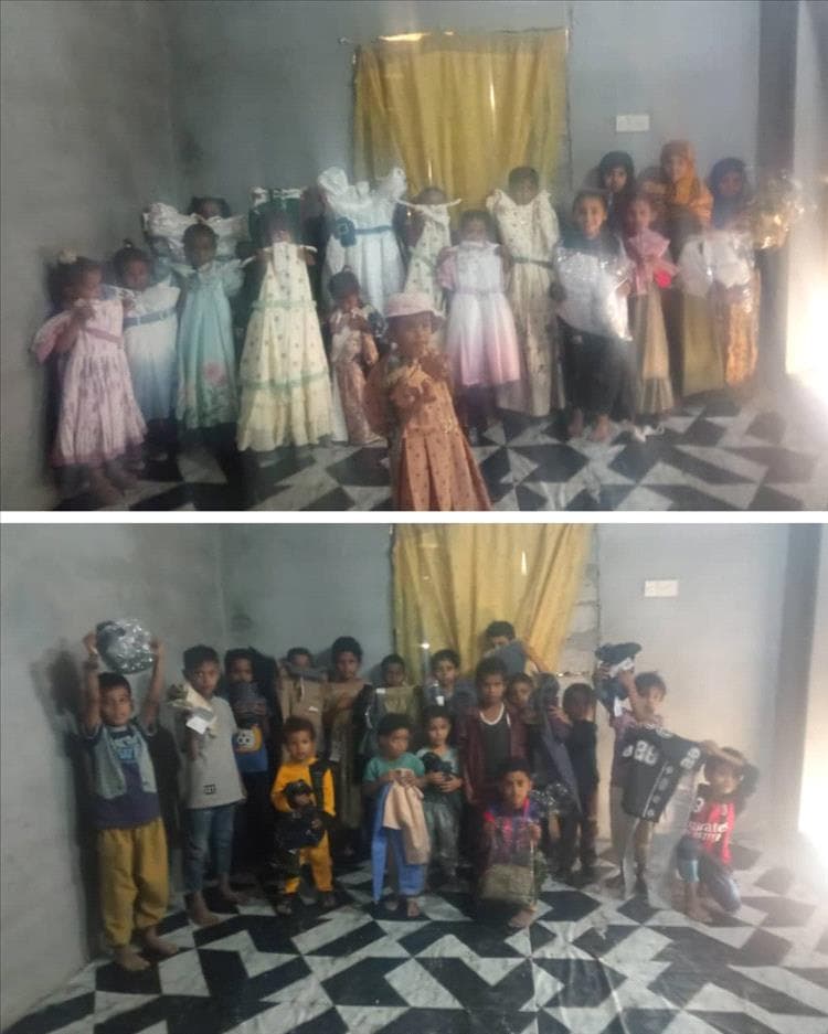 توزيع 35 كسوة عيد لأطفال أيتام ومحتاجين في قرية كبث بدعم من مؤسستي “ثواب الخيرية” و“شباب للتنمية الشاملة”