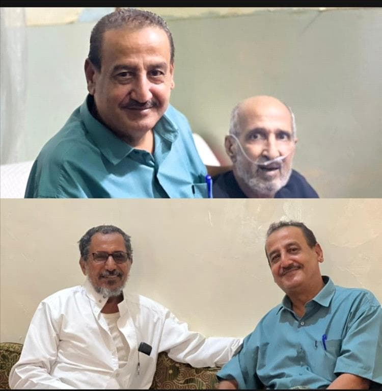 زيارة عيدية إلى اسرتي الشهيدين محمد امزربة وعلي الصمدي كان فيها الفريق محمود الصبيحي حاضراً