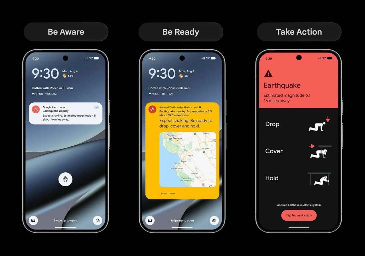 Google توسع تنبيهات الزلازل في Android إلى أكثر من 200 دولة ومنطقة