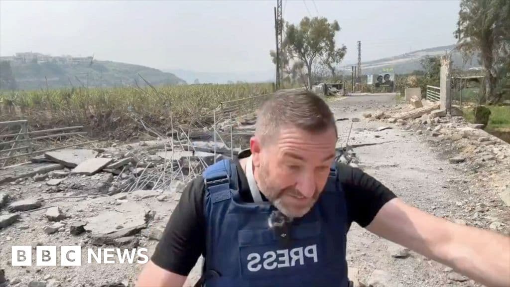 Watch: Missile lands next to presenter during live report from Lebanon